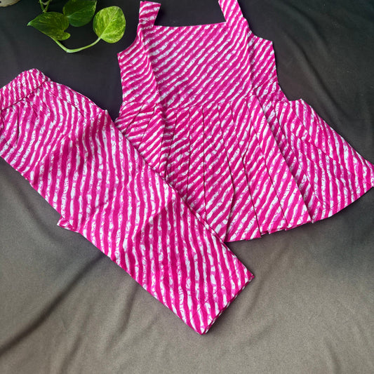 Gulaabi waves pant co-ord set