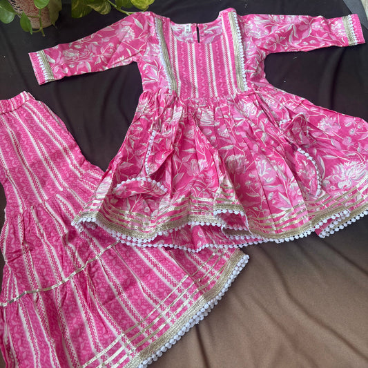 Rose Bloom Sharara Set