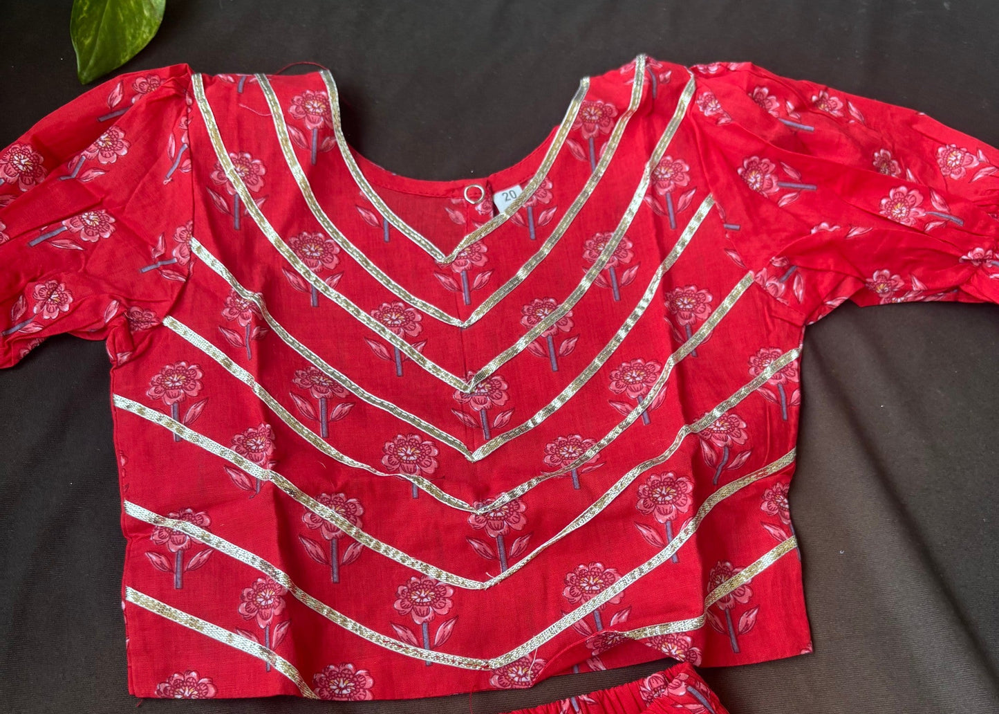 Red Bloom Skirt And Top