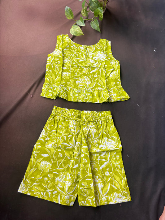 Lime Garden Shorts Co-ord Set